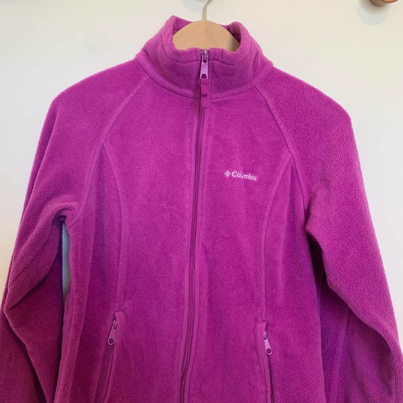 Columbia Womens Fleece Jacket Size Medium Purple Casual Long Sleeve - Picture 7 of 16